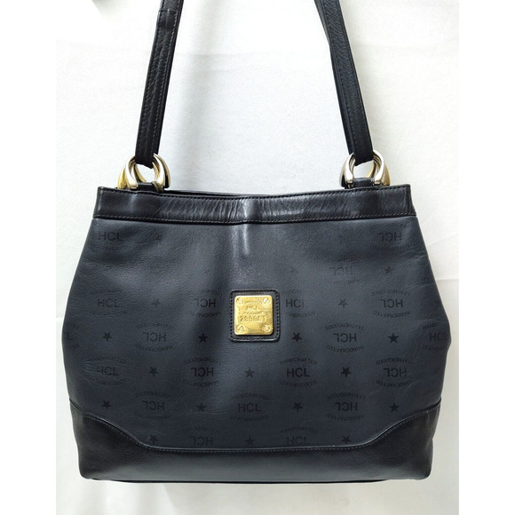 HCL Black Leather Convertible Crossbody Shoulder Bag - Vintage Made in Germany - Picture 2 of 13